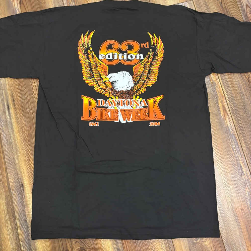 NWOT Vintage 2004 Daytona Bike Week 63rd Edition Y2K T-Shirt All Sport Heavy XL